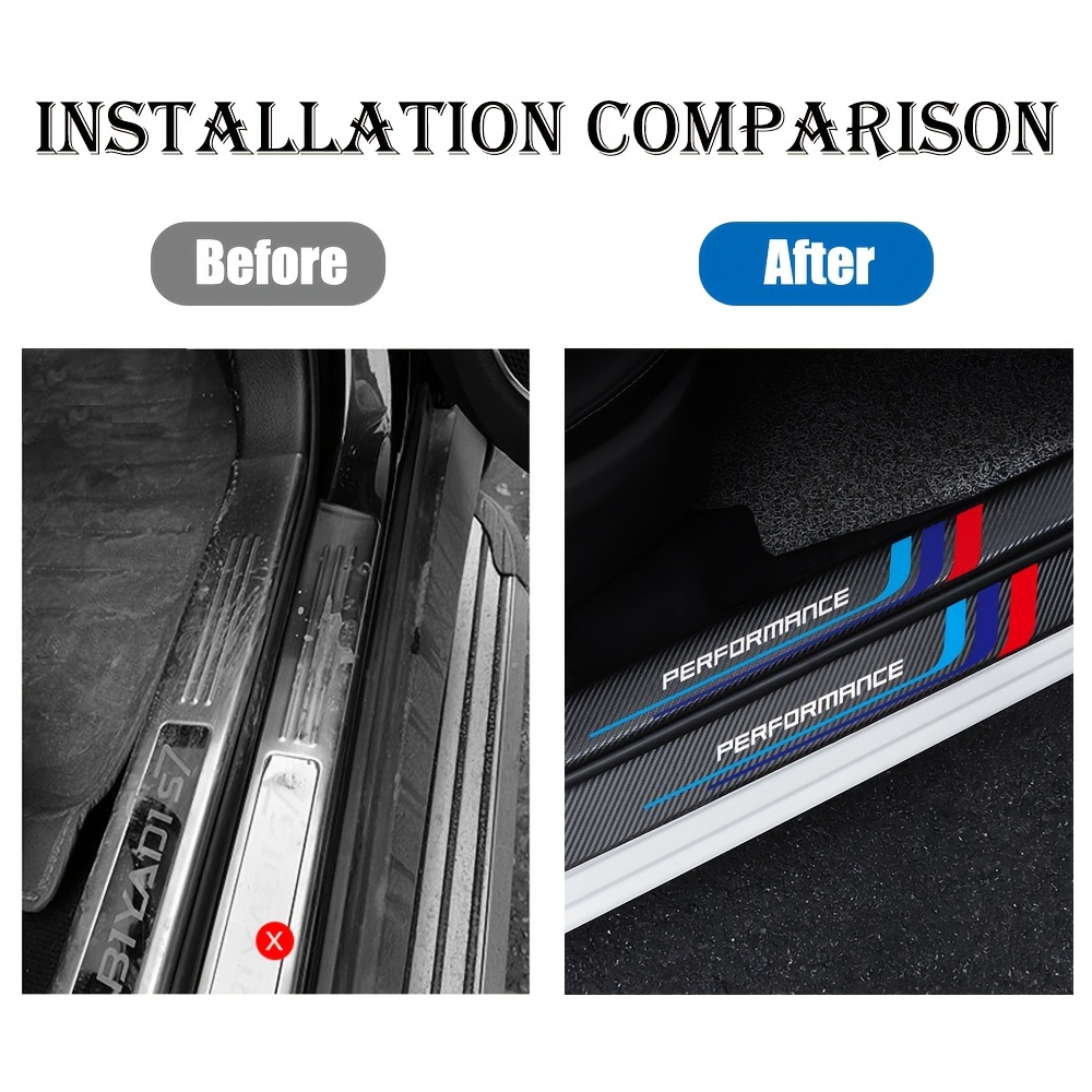 4pcs Carbon Fiber Sill Plate S - Car Accessories Outside recension och pris