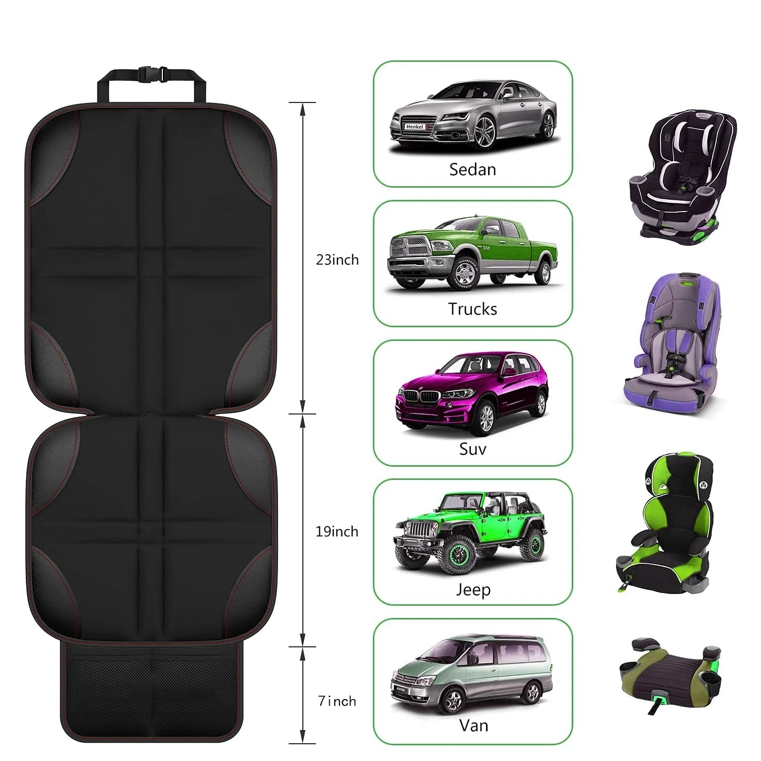 Thick PU Leather Child Car Sea - Leather Car Seat Cover recension och pris