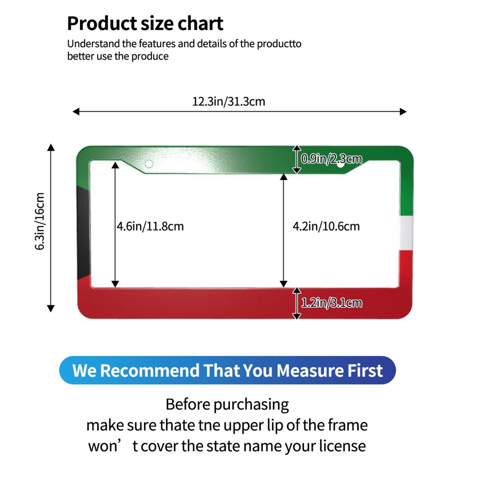 Kuwait Flag Pattern Universal  - Car Accessories Kuwait recension och pris