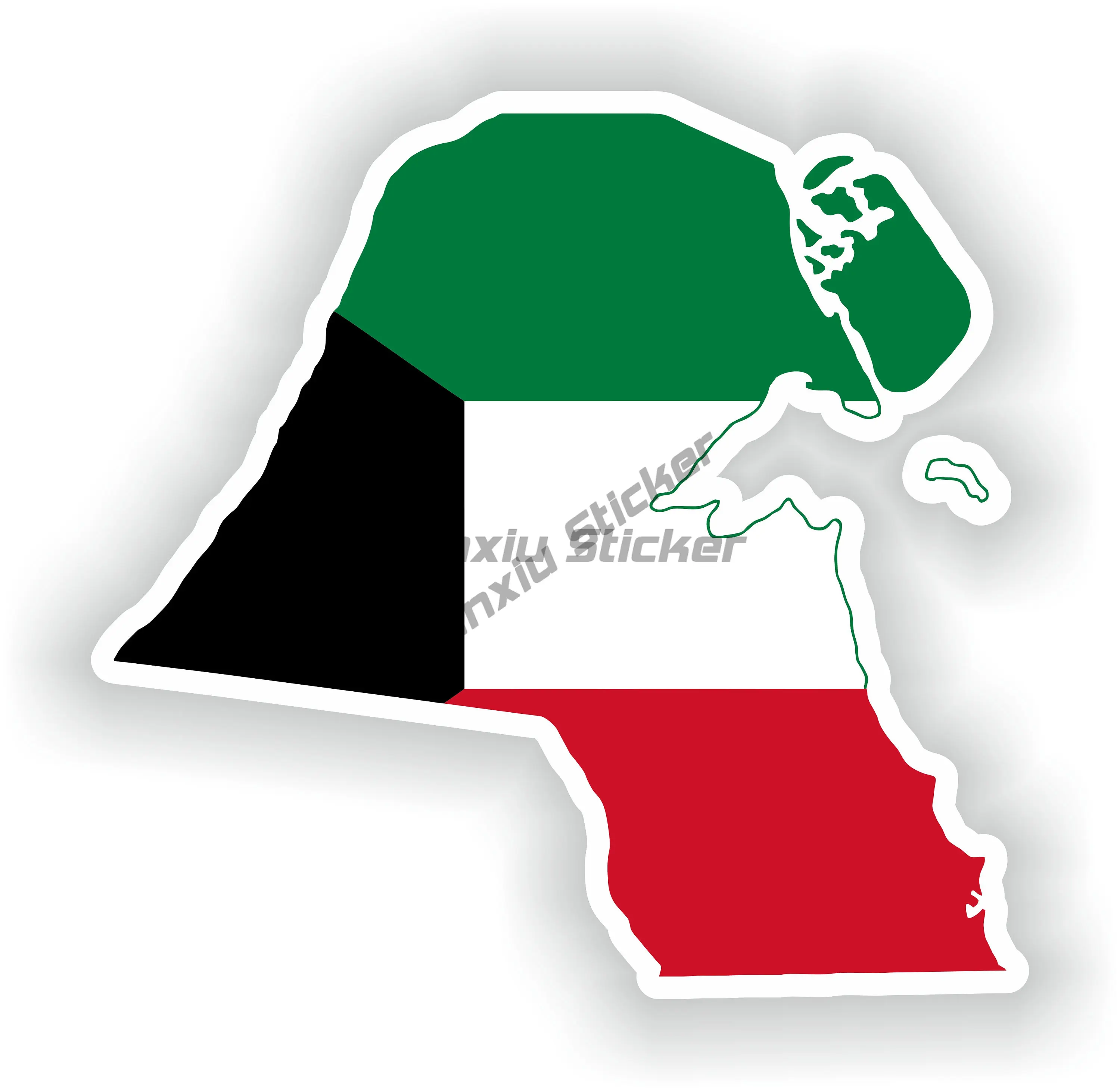 KWT Kuwait Flag Map National E - Car Accessories Kuwait recension och pris